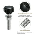 thumbnail image 3 of Uxcell 4 Set Male Thread Head Knurled Clamping Knobs Thumb Screws with Nuts Washers Black M6 x 30mm x 18mm ["304 Stainless Steel"], 3 of 5