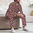thumbnail image 7 of Salouo Strawberry Print Button-Front Long Sleeve Pajama Set for Men, Soft 2Pjs Men's Long Sleeve Sleepwear-XX-Large, 7 of 7