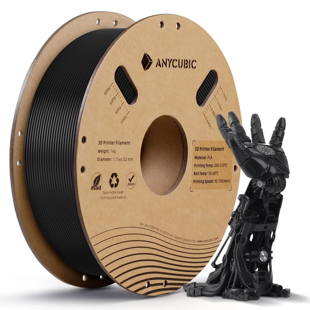 Filamento para impresora 3D ANYCUBIC PLA, 1,75 mm, 1 kg, color negro perlado