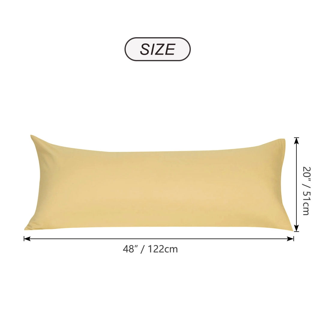 Unique Bargains Long Pillowcases Microfiber Body Pillow Covers Gold 20"x48"