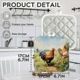thumbnail image 2 of Bahomeck Pot Holder 4Pcs,Roosters In Field With Flowers On Sunny Day Square Heat Resistant Hot Pads For Kitchen Cooking Oven With Hanging Loop Potholder Easy To Store, 2 of 5