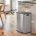 thumbnail image 2 of CAPHAUS Dual Trash Can with Lid, Trash and Recycling Bins Combo for Kitchen, Hands-free Stainless-Steel Garbage Can with 2 Compartment, Hinged Lid, Odor Filter, Handles, 30L+30L, 2 x 8 Gallon, 2 of 9