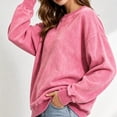 thumbnail image 6 of Gamivast Women's Vintage Wash Sweatshirt Crewneck Casual Long Sleeve Pullover Tops Loose Fit Athletic Activewear Fall Winter Y2K Basic Shirts, 6 of 7