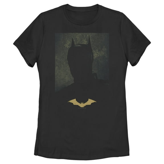 Women's The Batman Silhouette Portrait  Graphic Tee Black Large