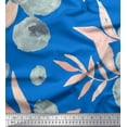 thumbnail image 1 of Soimoi Cotton Duck Fabric Flower & Leaves Watercolor Printed Fabric 1 Yard 42 Inch Wide, 1 of 3