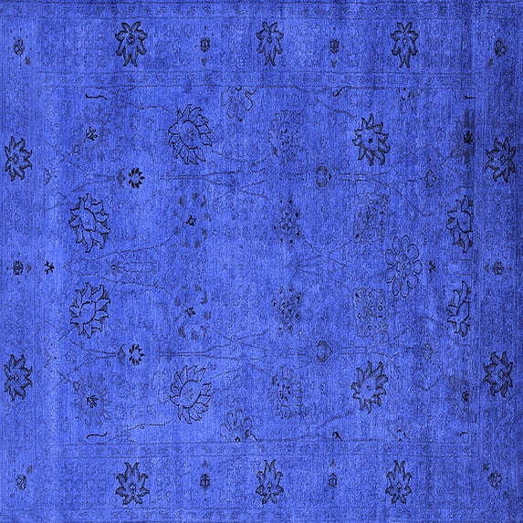 Ahgly Company Indoor Square Oriental Blue Industrial Area Rugs, 4' Square