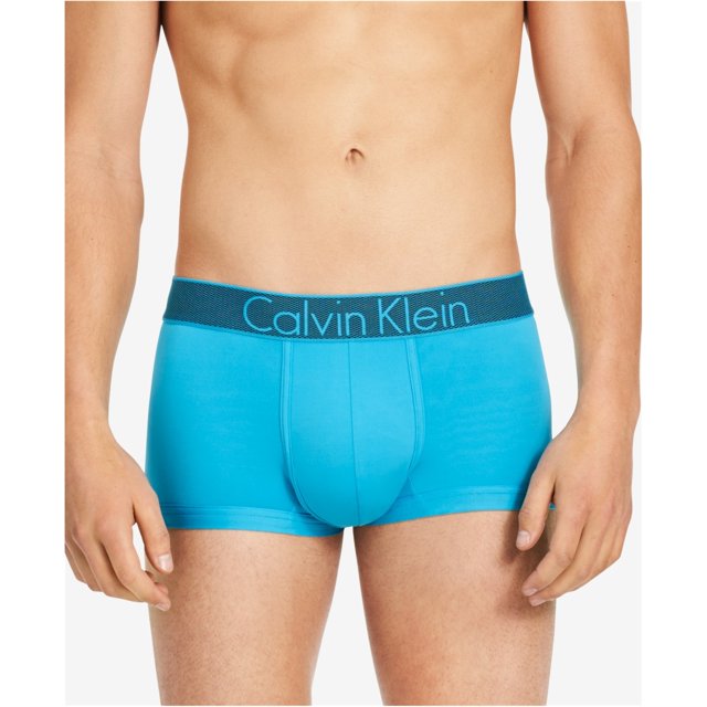 Calvin Klein - Calzoncillos tipo bóxer para hombre, tejido elástico, tiro bajo, azul, extragrande Calvin Klein Calzoncillos boxer