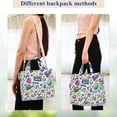 thumbnail image 4 of FORMRS Womens Corduroy Tote Bag Crossbody Shoulder Handbag with Pocket, Blue Doodle Pattern, 4 of 7