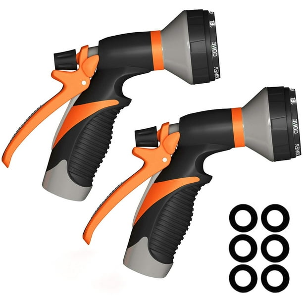 Garden Hose Nozzle Spray Nozzle, Water Hose Nozzle ComfortGrip with 8 Adjustable Patterns for