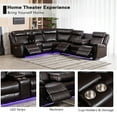 thumbnail image 4 of Hybition Power Reclining Sectional Sofa  PU Leather L-Shaped Sofa -Brown, 4 of 8