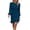 Dark Blue, variant on Women's Ruched Balloon Sleeve Mini Dress with ninety five percent polyester and five percent elastane fabric blend