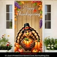 thumbnail image 4 of 1 piece, 2D flat banner, Thanksgiving door cover decorative banner, Turkey pumpkin pattern banner background, holiday party supplies, home decoration, suitable for indoor and outdoor party decoration, 4 of 5