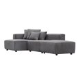 thumbnail image 6 of 118" Sectional Modular Sofa, Modern L-Shaped Corduroy Upholstered Deep Seat Corner Sofa 3-Piece Set with Reversible Chaise, Minimalist Style Couch for Living Room, Apartment, Office, Gray, 6 of 7