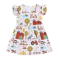 thumbnail image 4 of WhouRiu Girls Summer Cartoon Graphic Dresses Sleeveless Flutter Sleeve Crew Neck Dress Kids Comfortable Cute Party Sundress,8-9 Years, 4 of 4