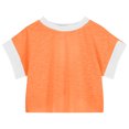 thumbnail image 5 of THDHVS Girls Shirts,Girls Short Sleeve Tops,Girls Motion Fashion Cut-out Design at the Back Round Neck Short Sleeve Top Orange 11-12 Years, 5 of 5