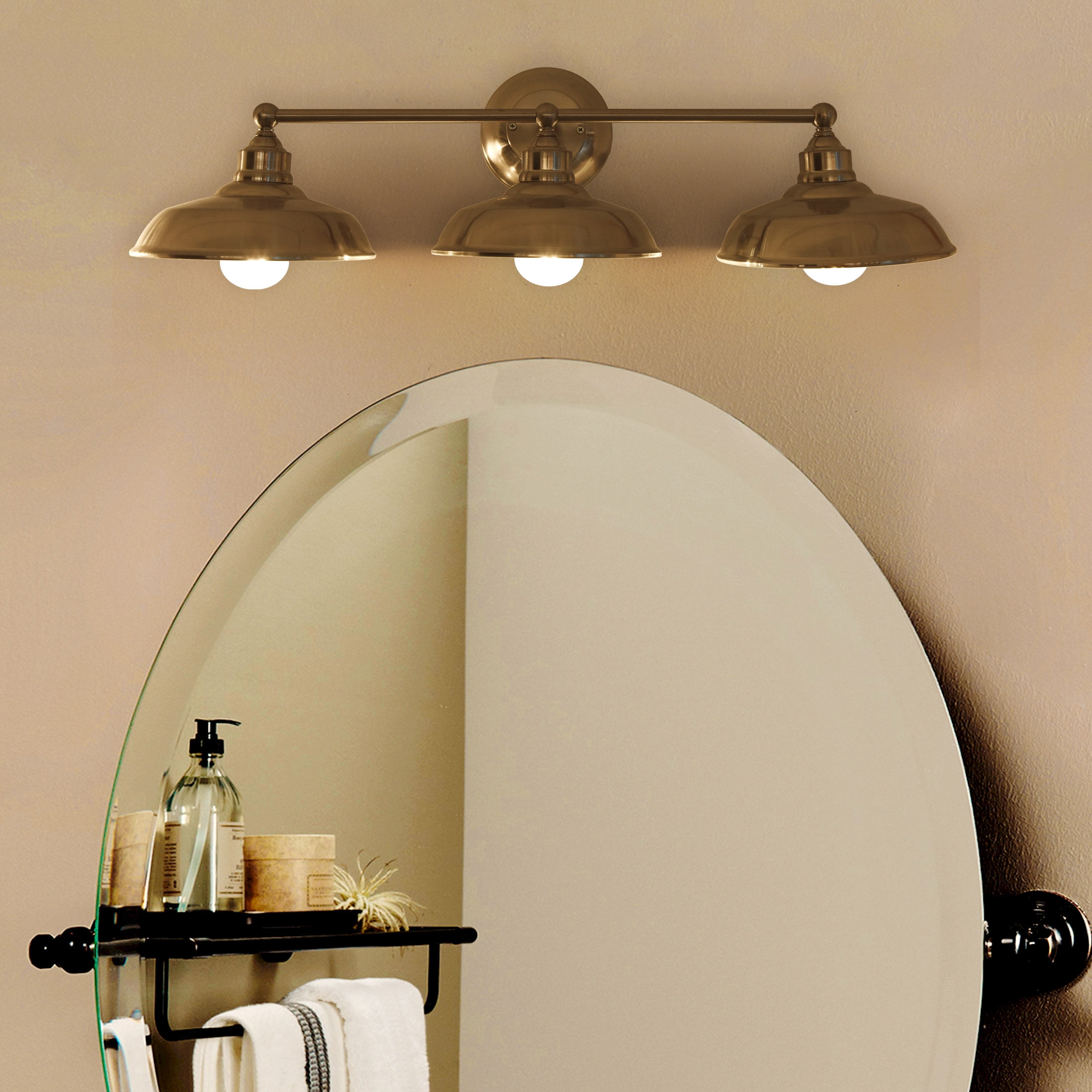 Better Homes & Gardens 28.5" Farmhouse-Style 3-Head Vanity Light , Satin Nickel Finish, E26 Socketed