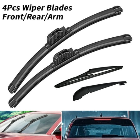 Juyioudy Front Rear Wiper Blades And Rear Wiper Arm Compatible with Lexus RX350L 2022-2018 26"+21"+12"+10.1" (Pack of 4),Y22R2A8E
