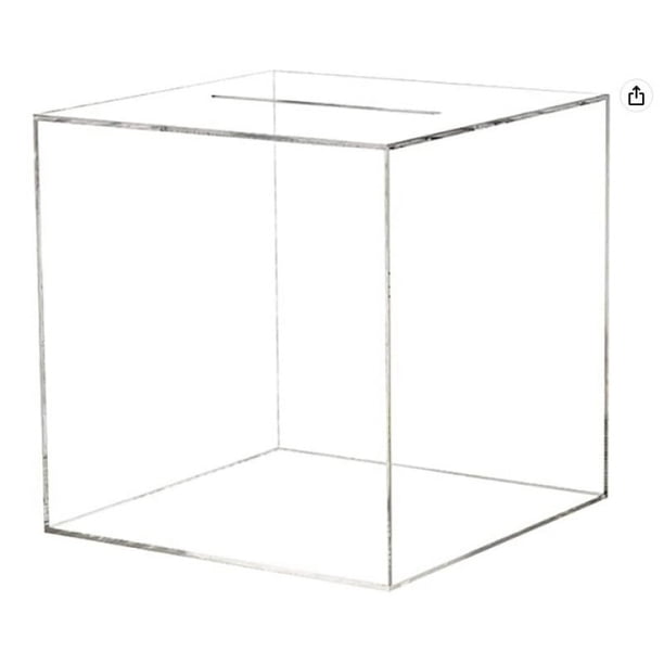 Caja de ahorro de dinero de acrílico transparente para ahorro de efectivo, banco para adultos que no se puede abrir para dinero real, banco de monedas, tarro de cambio transparente, 12*12CM