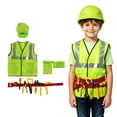 thumbnail image 2 of SUXIAN Boys Halloween Engineer Repairman Costume Set Vest Hat and Tool Props for Kids Pretend Role‑Play Halloween Party Birthday Game Dress‑Up Kit, 2 of 6