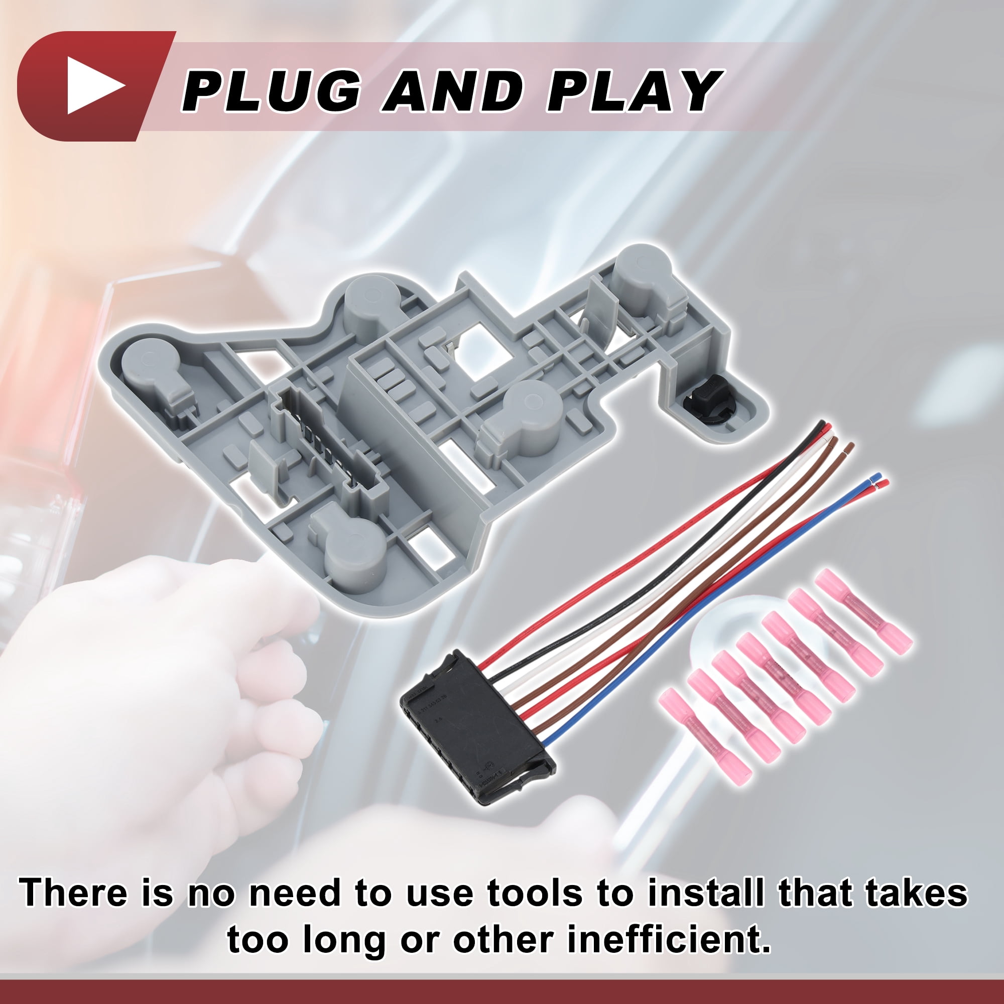 Unique Bargains Socket Wiring for Mercedes-Benz C250 Lamp Bulb Pigtail Connector Left