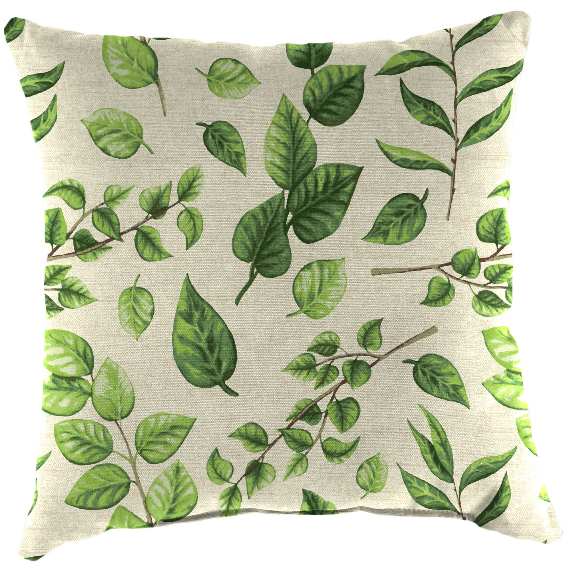 Jordan Manufacturing 22" x 22" Natik Aloe Green Leaves Square Outdoor Throw Pillow (2 Pack)