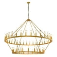 thumbnail image 6 of LovingAHome Antique Brass Wagon Wheel Chandelier 60" Wide Farmhouse Rustic 54-Light Fixture for Living House Foyer Dining Room Entryway, 6 of 9