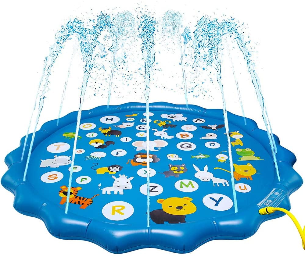 Betheaces Sprinkle Splash Play Mat Pad 67" Toy Kids Inflatable Sprinkler Water