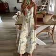 thumbnail image 2 of ZVAVZ Beach Dresses for Women 2025 Vacation,Women Vinatge Floral Sleeveless Maxi Sun Dress Strap V Neck Ankle Casual Long Dresses Multicolor,S, 2 of 6