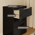 thumbnail image 3 of Aiho 3 Drawer Dresser, White Wood Storage Cabinet with Cutout Handles for Bedroom, Black, 3 of 11