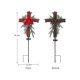 thumbnail image 2 of Estaca navideña, alimentada por energía solar con luces de hadas, metal, ratán natural, flor de Pascua roja y bayas como se muestra, 2 of 5