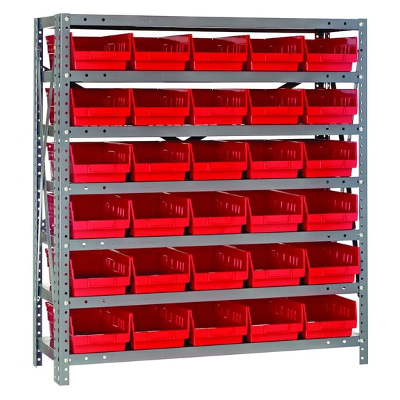 Quantum Storage Systems Shelving Unit, Solid in Carbon Steel Material, Galvanized Color