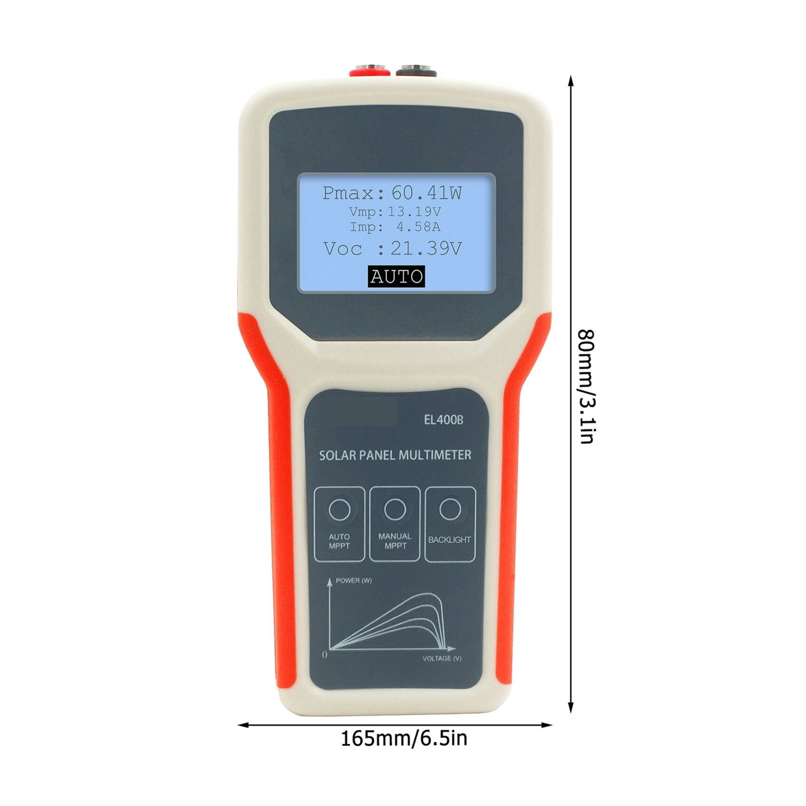 LCD MPPT Solar Panel Multimeter Smart Current Tester Voltage Tester Digital Power Meter Solar Panel Tester VOC Test Meter EL400B ,Easy to Use