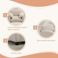 thumbnail image 2 of RIAFUN Single Sofa with Ottoman, Corduroy Accent Armchair Convertible Sectional Couch for Living Room Bedroom Reading Room, Beige, 2 of 6