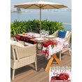 thumbnail image 4 of Outdoor Tablecloth with Umbrella Hole and Zipper, Valentine's Day Rectangle Table Cloth 60x102 Inch Waterproof Tablecloth, Red Truck Roses Love Leaves Pink Plaid Picnic Table Cover for Patio Camping, 4 of 7