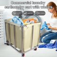 thumbnail image 5 of TOHU Laundry Cart with Wheels 330 Lbs Load Rolling Laundry Hamper Dirty Laundry Cart Sorter Portable Sturdy Clothes Basket Steel Frame Folding Storage Canvas Bin for Closet special, 5 of 9