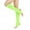 Fluorescent Yellow, variant on D GROEE Women Knee Length Toeless Socks 1 Pair Latin Socks Open Heels Elastic Soft Anti slip Foot Solid Color Toeless Warm Ballet Belly Modern