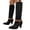 Black, variant on KEVCHE Women's Chunky Heel Knee High Boots, Plus Size Pointed Toe Suede Casual Design with Breathable Lining, Trendy Boots for Daily Party Wear