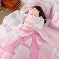 thumbnail image 4 of Castle Fairy A Personalized Initial Twin Bedding Sets 7-Piece for Girls,Princess Ribbon Bow Bedding Comforter Set,Pink Reversible,Luxury Bedroom Decor, 4 of 8