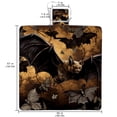 thumbnail image 2 of Bats Canvas Waterproof Picnic Blanket Mat for Outdoor Traveling and Camping, Large Foldable Beach Rug with Waterproof Backing, Portable and Durable Family Size Mat with Carry Handle, 2 of 6