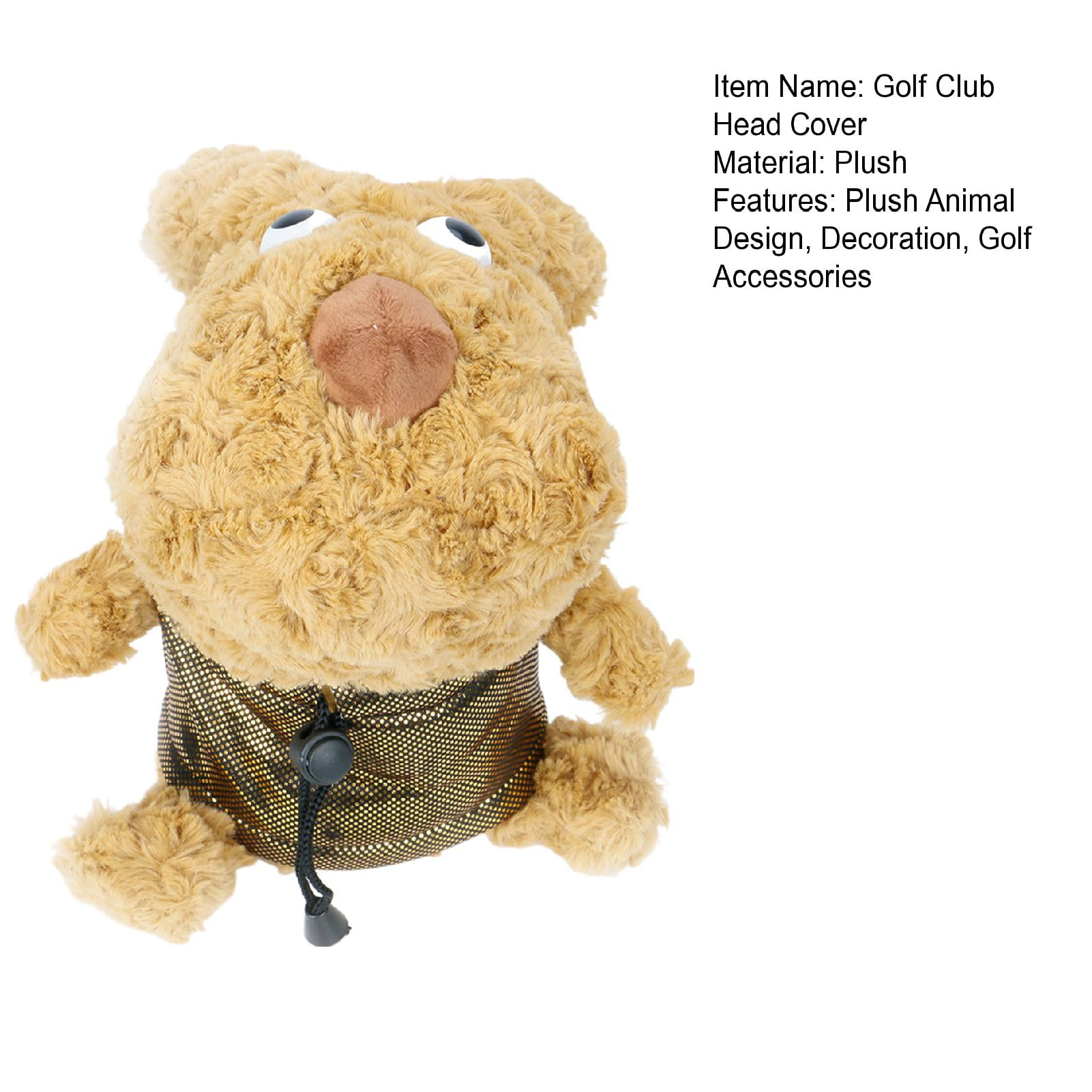 sunsanly Plush Animal Golf Club Headcover Stuffed Cartoon Animal Doll Golf Wood Driver Head Protector Cover Golf Accessories Men Women Golfer Gift