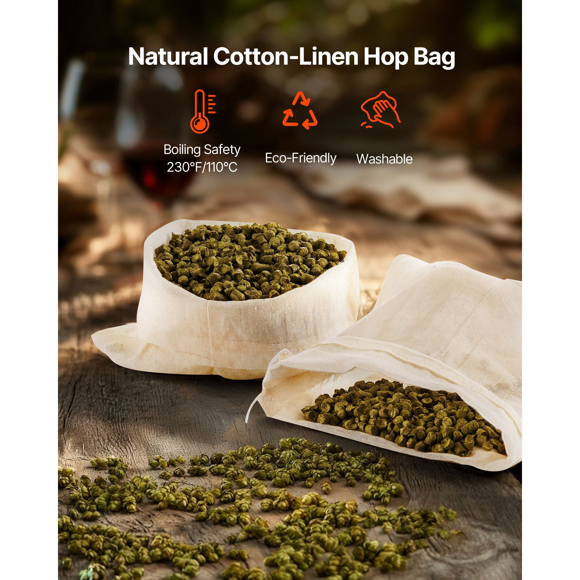 Fine Mesh Brew Bags for Home Brewing, Holds Up to 4.6 lbs Grain Food Grade, Reusable Beer Brewing Filter Bag for Homebrew Beer Kettle