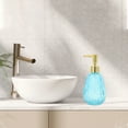 thumbnail image 2 of Unique Bargains 1 Pc Durable Argyle Soap Dispenser 11.84oz Blue Gold Tone, 2 of 6