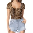 thumbnail image 2 of Xishao Women's Round Neck Short Sleeve T Shirts Basic Bodysuits Xishao ropa, 2 of 2