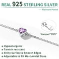 thumbnail image 5 of ChicSilver 925 Sterling Silver Ankle Bracelets for Women, Simple Dainty Heart Birthstone Anklets Beach Foot Chain Summer Jewelry Waterproof, 5 of 11