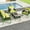Green, variant on Outdoor Furniture Set with Tempered Glass Tabletop / Add Elegance to Outdoor Spaces