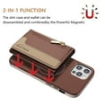 thumbnail image 3 of Allytechgroup 2-in-1 Magnetic Wallet Case for Apple iPhone 11, Detachable Card Holder with Zipper Pocket RFID Blocking Kickstand PU Leather Protective Flip Cover with 6 Slots, Brown, 3 of 6
