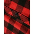 thumbnail image 4 of Evdexr Plaid Jacket Men Flannel Jacket Long Sleeve Button Down Fall Hoodies with Hood Hooded Insulated Button Winter Coats with Pockets Red 3XL, 4 of 4