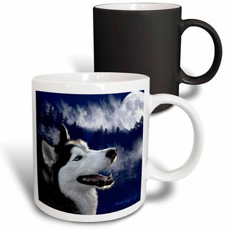 

3dRose Blue Eyed Alaskan Husky Magic Transforming Mug 11oz