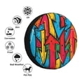 thumbnail image 3 of JUNZAN Colorful Arrow Graffiti Pattern Spare Tire Cover Wheel Protector for Truck SUV Trailer Camping Rv Tire Covers-14 inch, 3 of 8