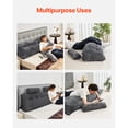 thumbnail image 6 of KFFKFF King Size Wedge Headboard Pillow with Side Pockets and Adjustable Headrests, Washable Flannel Cover, Ideal for Reading, Gaming, Resting, and Working in Bed, Grey, 6 of 9
